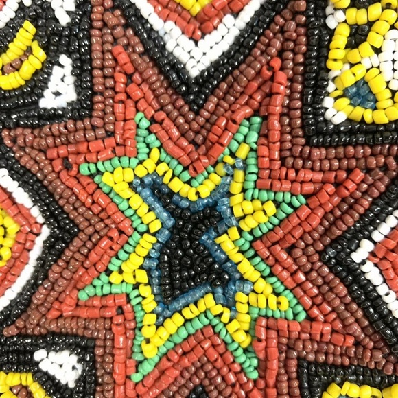 Vintage Southwest Solid Beaded Fringe Silk vest - Picture 7 of 8